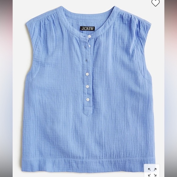 J. Crew Tops - NWT J Crew small sleeveless top in soft guaze— BLUE (pink is just for photo)